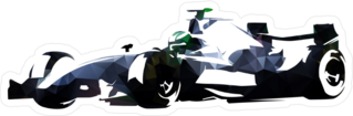 Polygonal Formula Racing Car Sticker