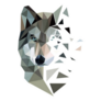 Polygonal Geometric Wolf Head Sticker