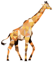 Polygonal Giraffe In Color Sticker