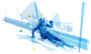 Polygonal Illustration Of Woman Slalom Skiing Sticker