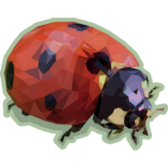 Polygonal Ladybug On Light Green Sticker
