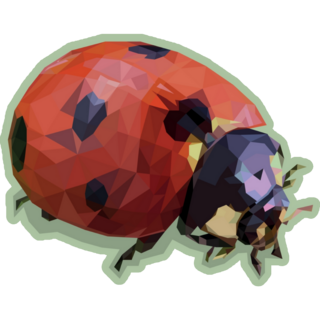 Polygonal Ladybug On Light Green Sticker