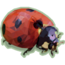 Polygonal Ladybug On Light Green Sticker