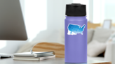 Polygonal Map Of USA Sticker on a Water Bottle (New) example