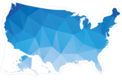 Polygonal Map Of USA Sticker