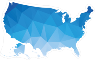 Polygonal Map Of USA Sticker