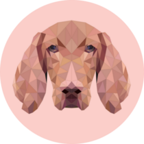 Polygonal Pink Vizsla Sticker
