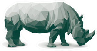 Polygonal Rhinoceros Illustration Sticker