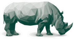 Polygonal Rhinoceros Illustration Sticker