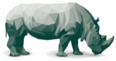 Polygonal Rhinoceros Illustration Sticker