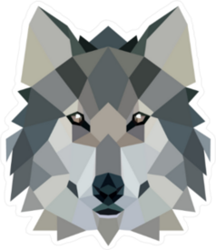 Polygonal Style Illustration Wolf Sticker