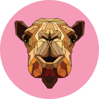 Polygonal Stylization Illustration Pink Camel Sticker
