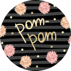 Pom-pom Print With Dots Sticker