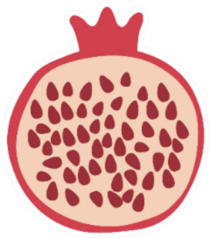 Pomegranate Drawing Symbol For Jewish New Year Sticker