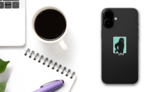 Poodle Art Sticker on a Phone (New) example