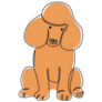 Poodle Drawing Sticker