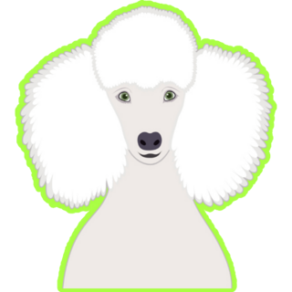 Poodle Neon Green Sticker