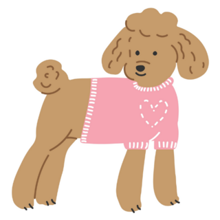 Poodle Pink Shirt Sticker