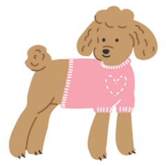 Poodle Pink Shirt Sticker