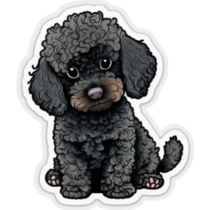 Poodle Puppy Black Sticker