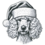 Poodle Santa Sticker