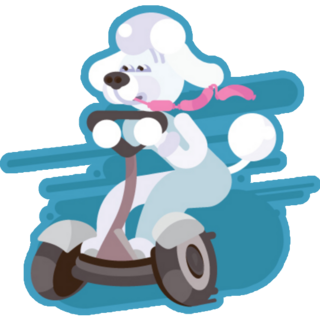 Poodle Scooter Sticker