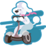 Poodle Scooter Sticker