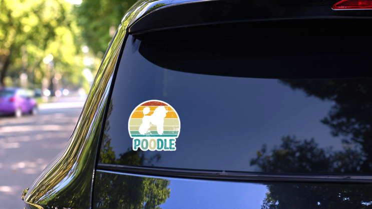 Poodle Sunset Sticker on a Rear Car Window (New) example