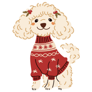 Poodle Sweater Sticker