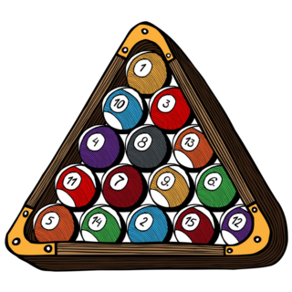 Pool Balls In Wooden Triangle Sticker