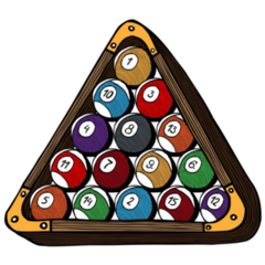 Pool Balls In Wooden Triangle Sticker