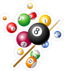 Pool Billiards Colorful Sticker