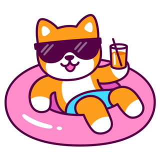 Pool Float Shiba Inu Sticker