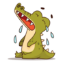 Poor Little Crocodile Crying Sticker