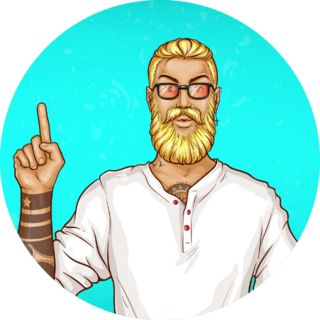 Pop Art Blonde Haired Man With Beard Sticker
