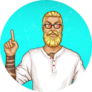 Pop Art Blonde Haired Man With Beard Sticker
