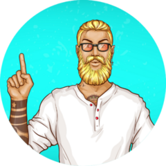 Pop Art Blonde Haired Man With Beard Sticker