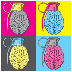 Pop Art Brain Bombs Sticker