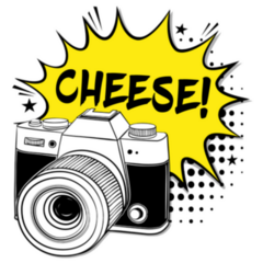 Pop Art Camera, Cheese Sticker 