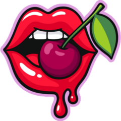 Pop Art Cheery Lips Sticker