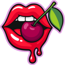 Pop Art Cheery Lips Sticker