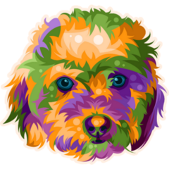 Pop Art Color Poodle Sticker