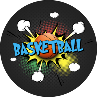 Pop Art Comic Book Style Basketball Sticker