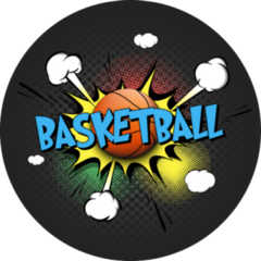 Pop Art Comic Book Style Basketball Sticker