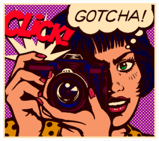 Pop Art Comic Book Style Photographer Gotcha! Sticker