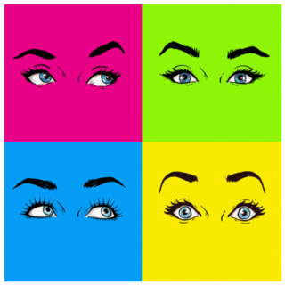 Pop Art Eyes Square Sticker