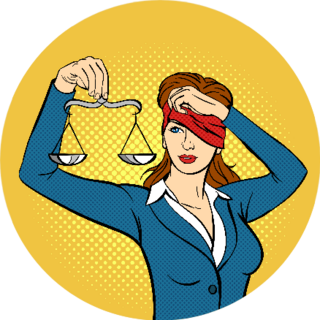 Pop Art Illustration Of Young Woman And The Law Sticker