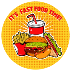 Pop Art Its A Fast Food Time Sticker