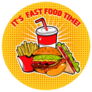 Pop Art Its A Fast Food Time Sticker