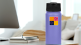 Pop Art Line Earplugs And Ear Icons Sticker on a Water Bottle (New) example